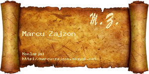 Marcu Zajzon névjegykártya
